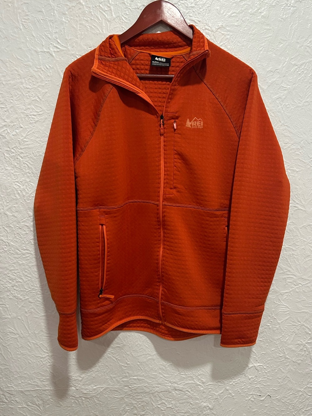 REI Men's Burnt Orange Lightweight Full-Zip Jacket